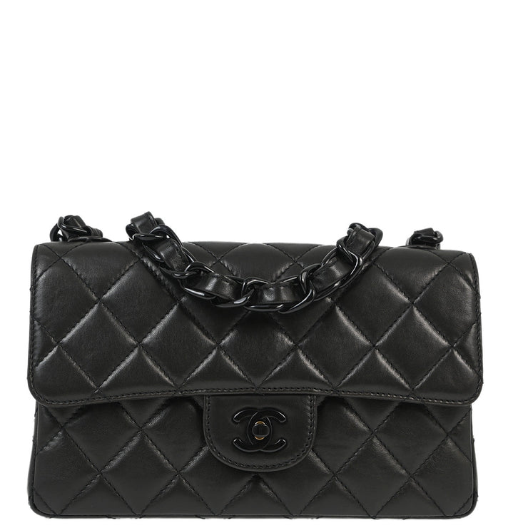 Chanel Black Lambskin Single Flap Shoulder Bag