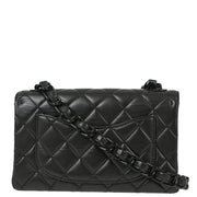 Chanel Black Lambskin Single Flap Shoulder Bag