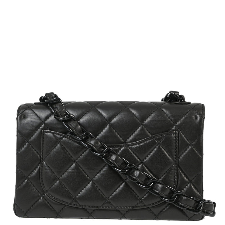 Chanel Black Lambskin Single Flap Shoulder Bag