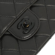 Chanel Black Lambskin Single Flap Shoulder Bag