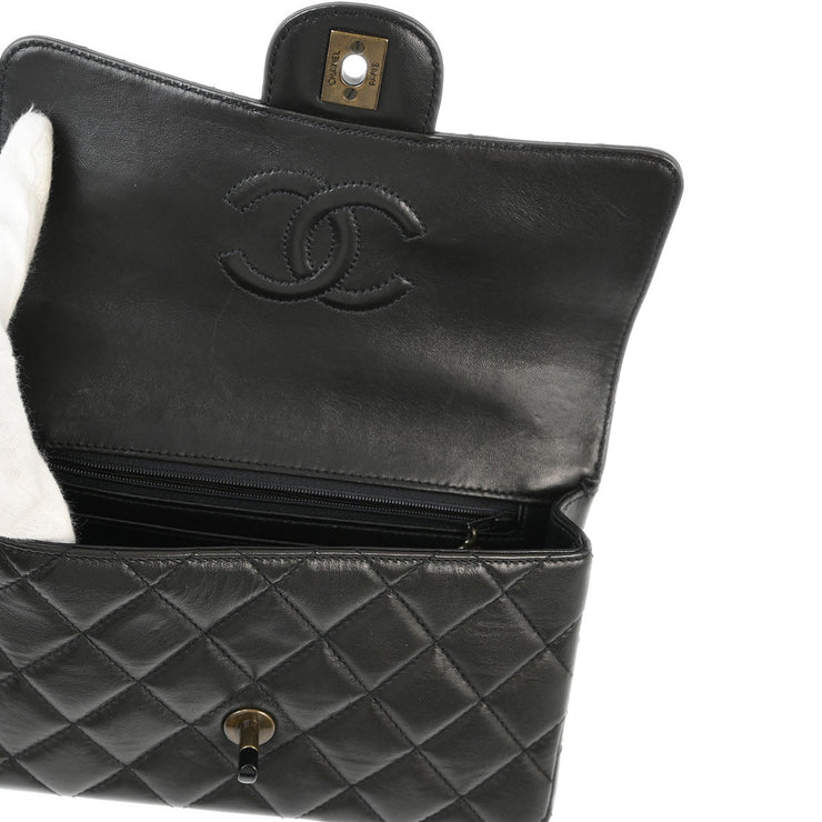 Chanel Black Lambskin Single Flap Shoulder Bag