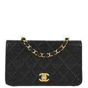 Chanel Black Lambskin Turnlock Mini Full Flap Shoulder Bag