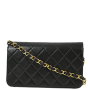 Chanel Black Lambskin Turnlock Mini Full Flap Shoulder Bag