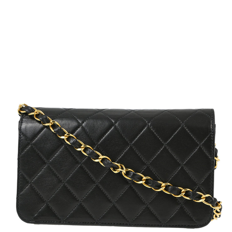 Chanel Black Lambskin Turnlock Mini Full Flap Shoulder Bag