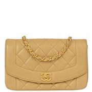 Chanel Beige Lambskin Small Diana Shoulder Bag