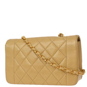 Chanel Beige Lambskin Small Diana Shoulder Bag