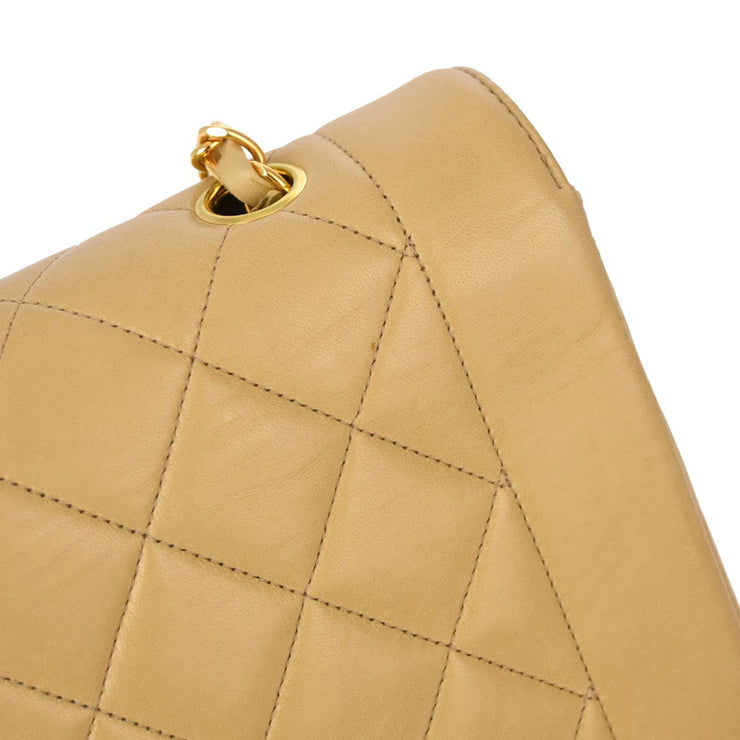 Chanel 1991-1994 Beige Lambskin Small Diana Shoulder Bag