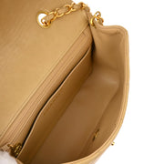 Chanel 1991-1994 Beige Lambskin Small Diana Shoulder Bag