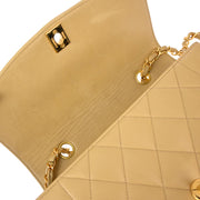 Chanel 1991-1994 Beige Lambskin Small Diana Shoulder Bag