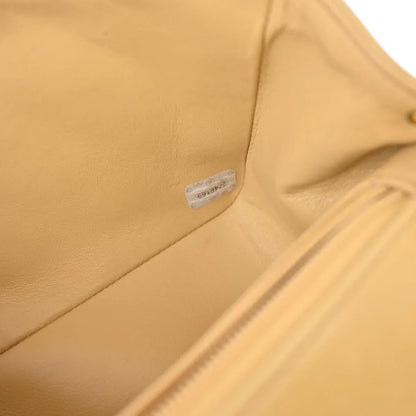 Chanel 1991-1994 Beige Lambskin Small Diana Shoulder Bag