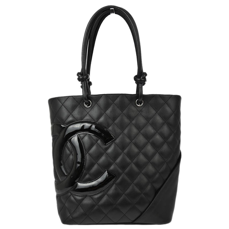 Chanel Black Calfskin Cambon Ligne Tote Handbag