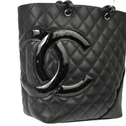 Chanel 2008-2009 Black Calfskin Cambon Ligne Tote Handbag