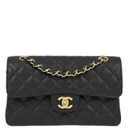 Chanel Black Caviar Small Classic Double Flap Shoulder Bag