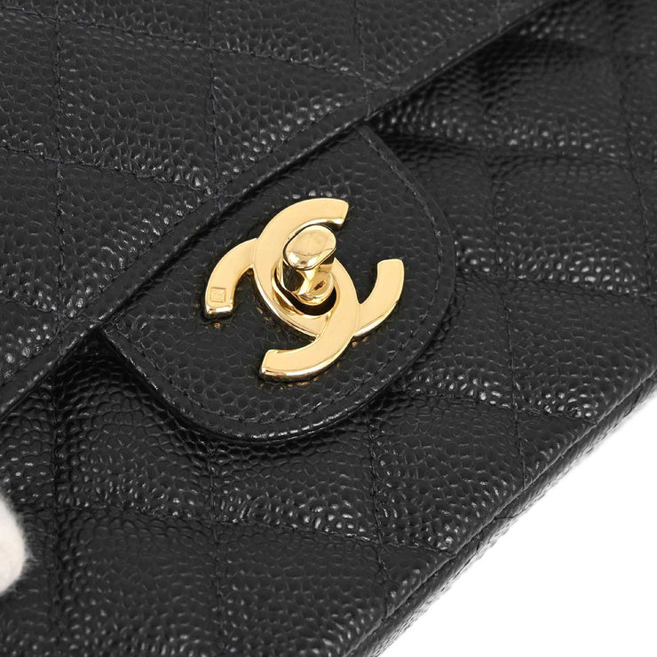 Chanel Black Caviar Small Classic Double Flap Shoulder Bag