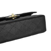 Chanel Black Caviar Small Classic Double Flap Shoulder Bag