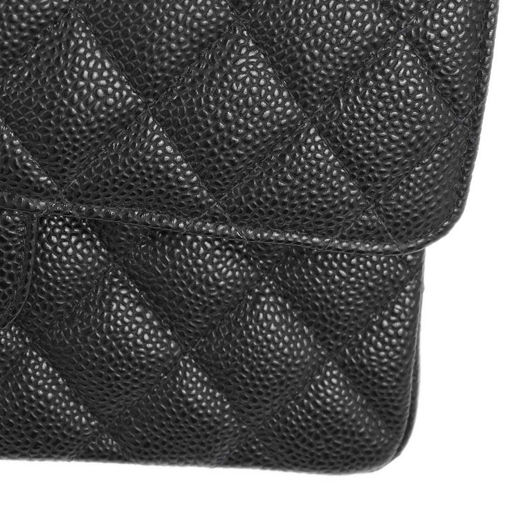 Chanel Black Caviar Small Classic Double Flap Shoulder Bag