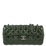 Chanel Green Lambskin East West Shoulder Bag