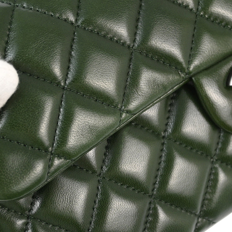 Chanel Green Lambskin East West Shoulder Bag