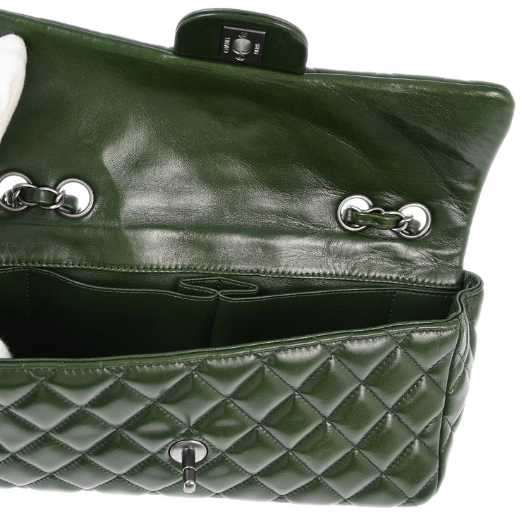 Chanel Green Lambskin East West Shoulder Bag