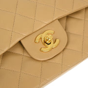 Chanel Beige Lambskin Small Classic Double Flap Shoulder Bag