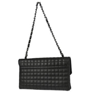 Chanel Black Calfskin Choco Bar Chain Handbag