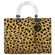 Christian Dior Yellow Cheetah Lady Dior 2way Shoulder Handbag