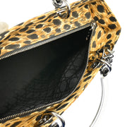 Christian Dior 1999 Yellow Cheetah Large Lady Dior 2way Shoulder Handbag