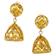 Chanel Dangle Earrings Gold Clip-On