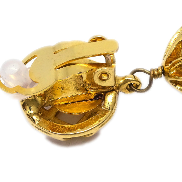 Chanel Dangle Earrings Gold Clip-On