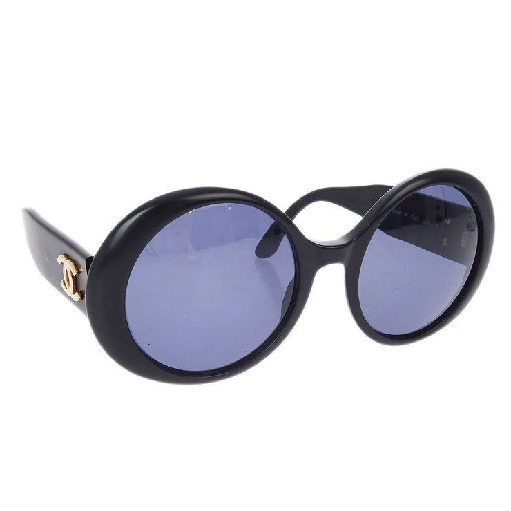 Chanel black round sunglasses best sale