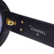 Chanel Round Sunglasses Eyewear Black Small Good