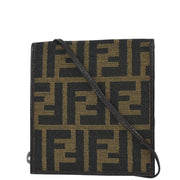 Fendi Zucca Pattern Shoulder Bag Wallet Purse Pochette Brown