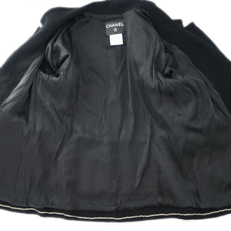 Chanel Single Breasted Jacket Black 07P #42