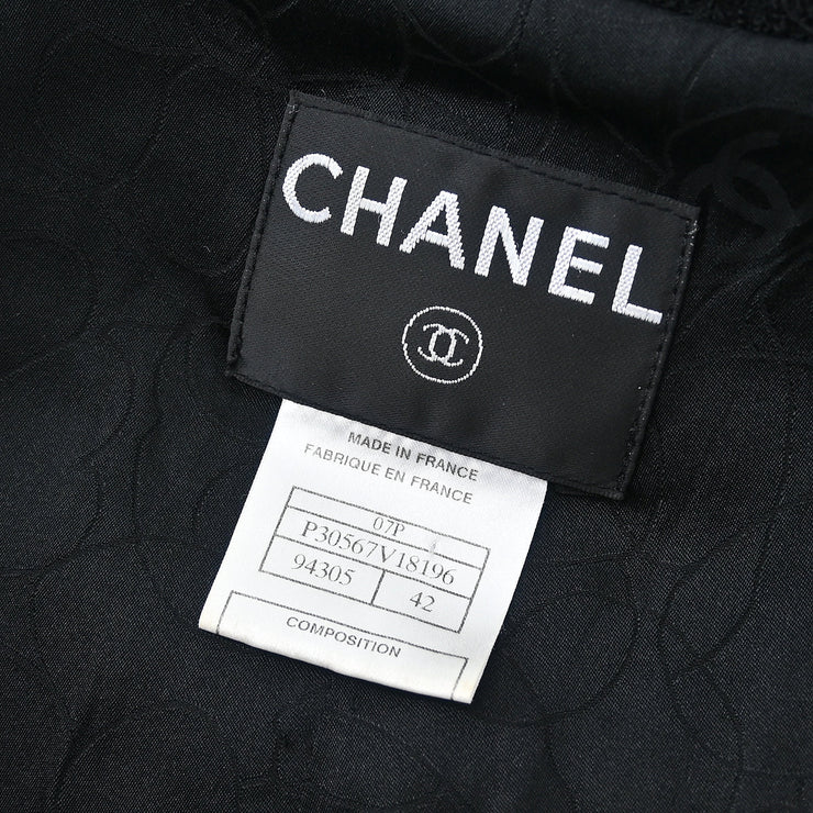 Chanel Single Breasted Jacket Black 07P #42