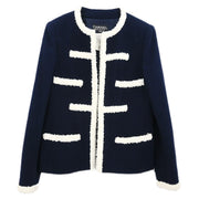 Chanel 1995 Collarless Jacket Navy #38