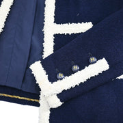 Chanel 1995 Collarless Jacket Navy #38