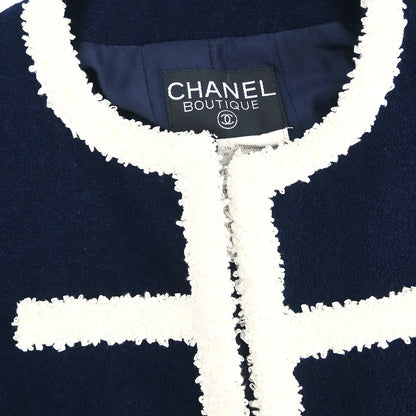 Chanel 1995 Collarless Jacket Navy #38