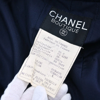 Chanel 1995 Collarless Jacket Navy #38
