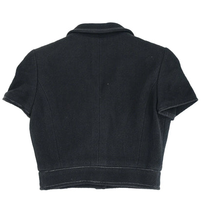 Chanel 1995 Single Breasted Short Sleeve Jacket Black #38