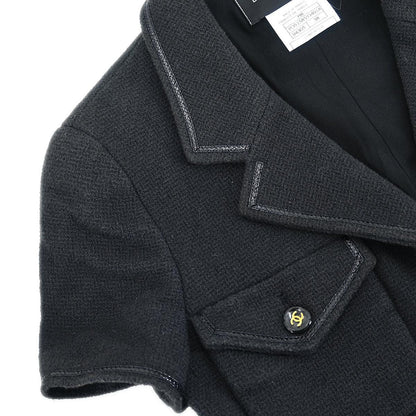 Chanel 1995 Single Breasted Short Sleeve Jacket Black #38