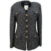 Chanel Collarless Jacket Black 93A #42