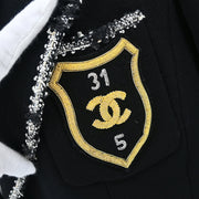 Chanel Emblem Single Breasted Jacket Black 05C #46