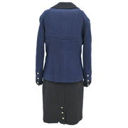 Chanel Setup Suit Jacket Skirt Navy 93A #42