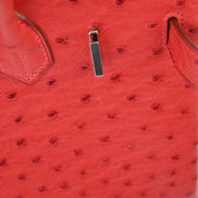 Hermes * Red Ostrich Birkin 30 Handbag