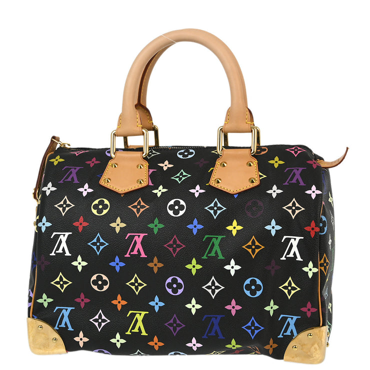 Louis Vuitton Black Monogram Multicolor Speedy 30 Handbag M92642