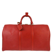 Louis Vuitton Red Epi Keepall 50 Travel Handbag M42967