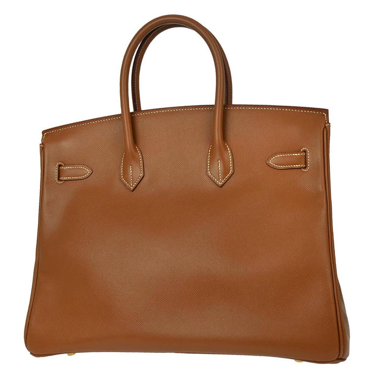 Hermes Gold Courchevel Birkin 35 Handbag