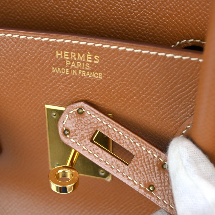 Hermes Gold Courchevel Birkin 35 Handbag