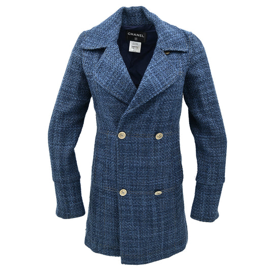 Chanel 2010 Double Breasted Jacket Blue #36