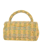 Chanel Yellow Tweed Classic Single Flap 2 in 1 Hand Bag Set